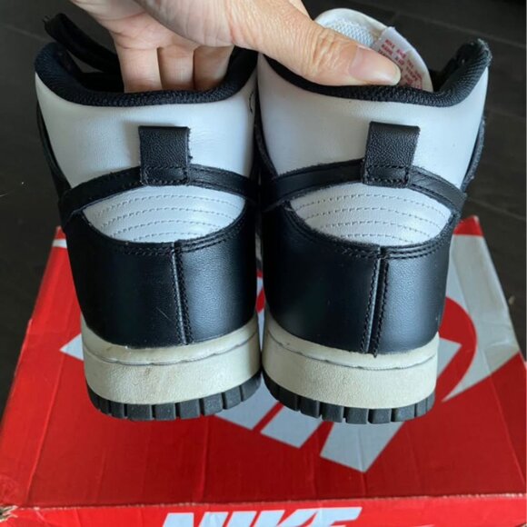Womens Nike Black White High Rise Dunks Size 7.5 With Box - Picture 2 of 4